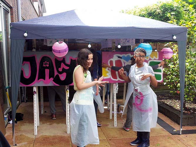 Graffiti Kinderfeestje met Vouwtent